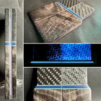 Image 1 of GLOW Carbon Fiber & Curly Redwood Segmented Knife Scales