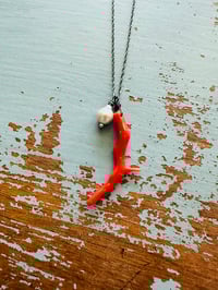 Image 6 of Athena . natural Italian coral and pearl necklace