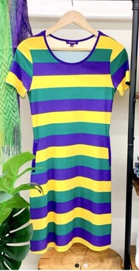 Strip Bodycon Mardi Gras dress 