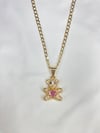 PINK ICED OUT TEDDY BEAR NECKLACE