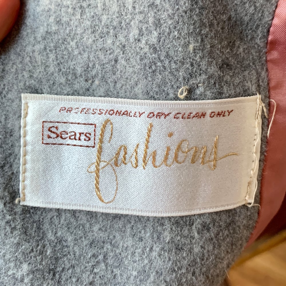 Sears Fashions Wool Belted Faux Fur Coat Medium
