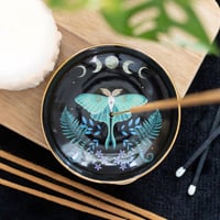 Image 1 of Luna Moth Ceramic Incense Holder