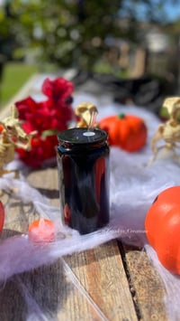 Image 1 of 16oz Black Glass Can w/Acrylic lid 