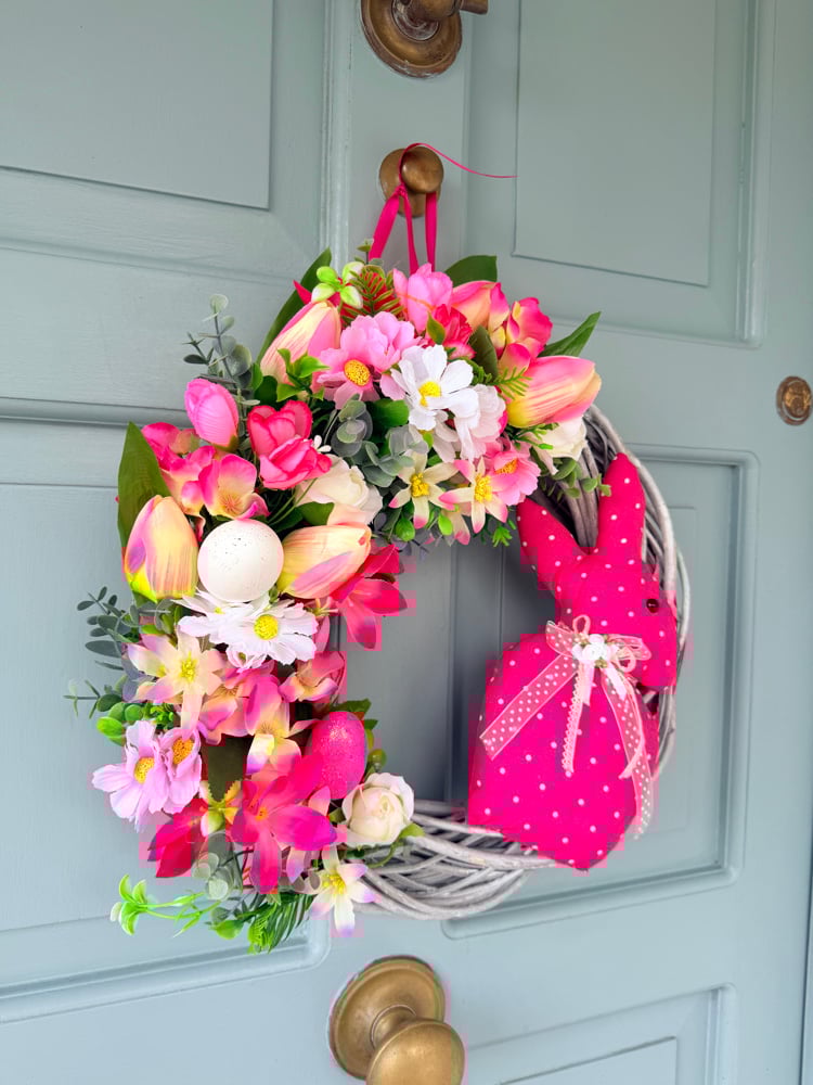 Image of 35cm Wicker Floral Bunny 