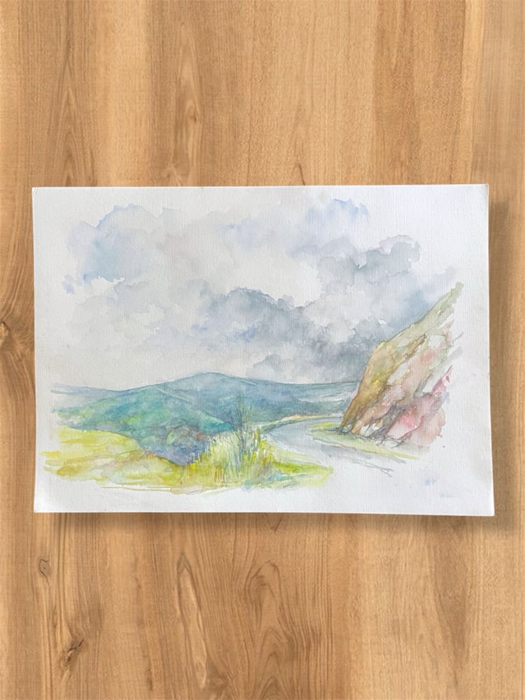 Image of VINTAGE DUTCH WATERCOLOR: PATHS & ROADS #7