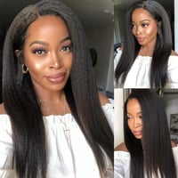 Image 6 of Kinky Straight 3 IN 1 Half Wig Human Hair 