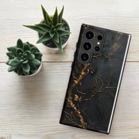 Image 1 of Gold and Black Tattered Texture Gnarled Roots Goth Inspired Tough case for Samsung®