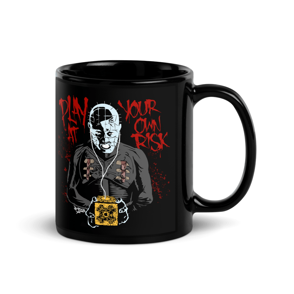 Play At Your Own Risk - Black Glossy Mug