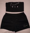 XL black shorts set