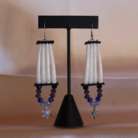 Image 1 of Black Star Dentalium Earrings