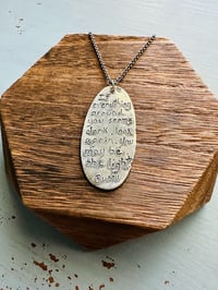 Image 2 of sterling silver necklace with hand engraved Rumi quote by peaces of indigo