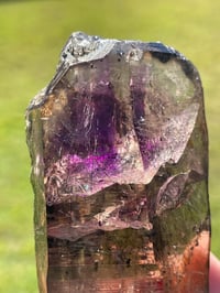 Image 14 of Smoky Amethyst Point With Siver & Red Rutile Inclusions #1972