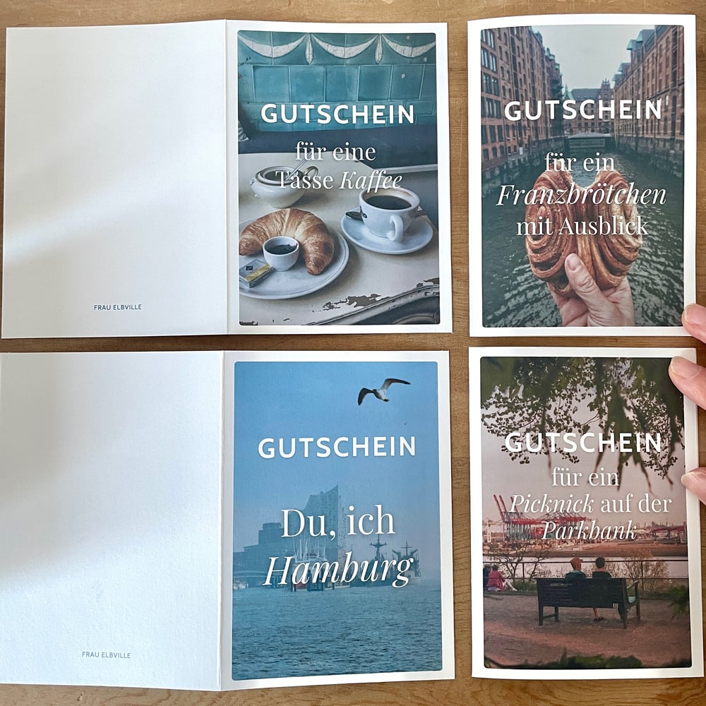 Zeit statt Zeug: Gutschein-Klappkarten für Lieblingsmenschen (inkl. Umschlag)