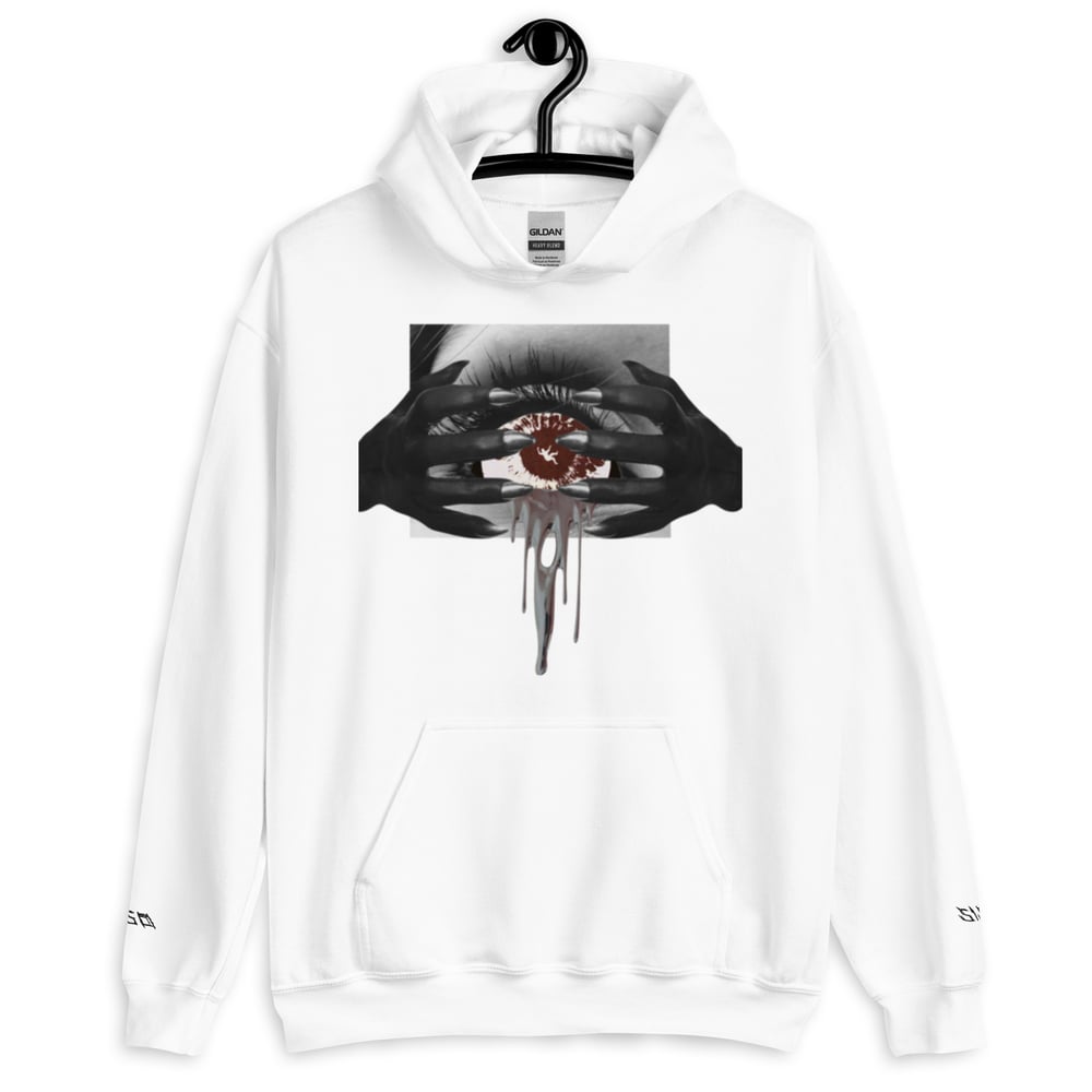 Image of Descent into Darkness Unisex Hoodie White 