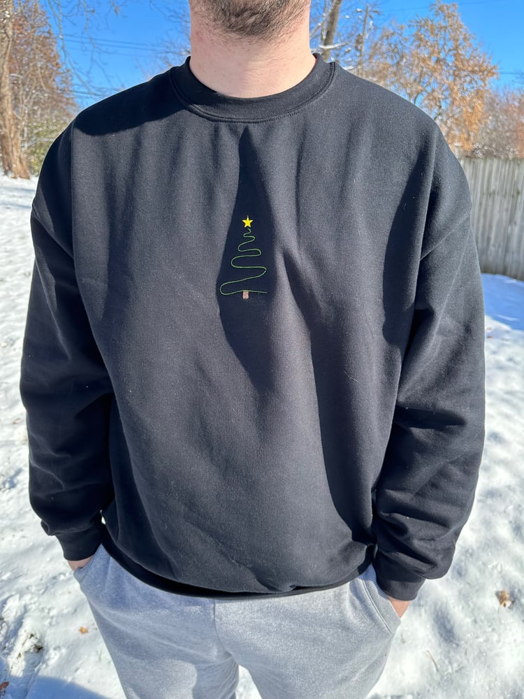 Image of Black Christmas Tree Crewneck