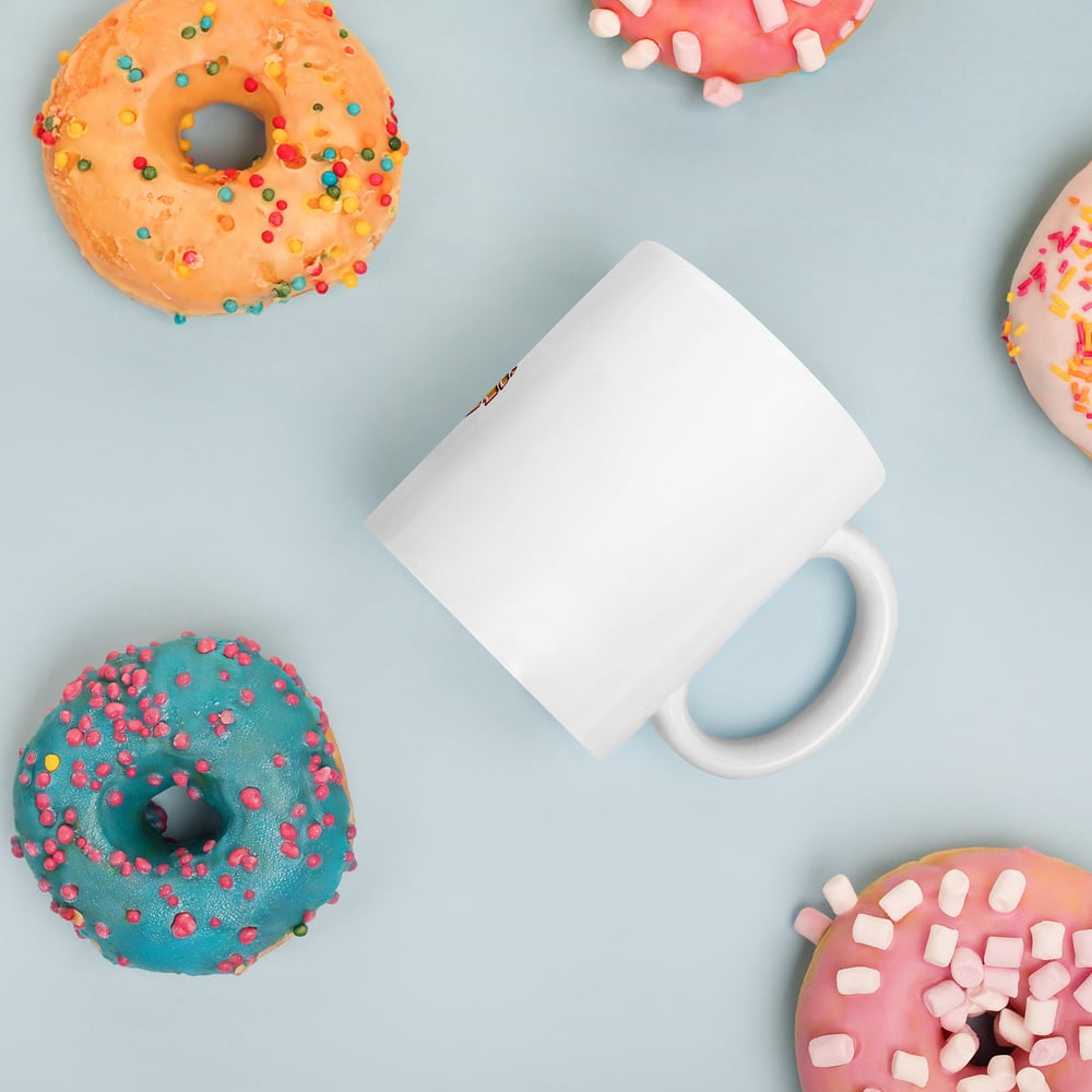 White glossy anchor mug
