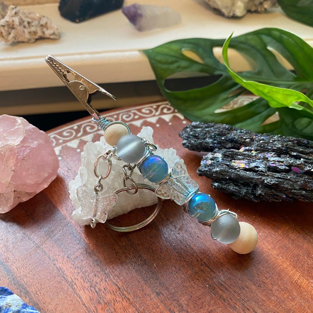 Image of ice butterfly clip keychain 