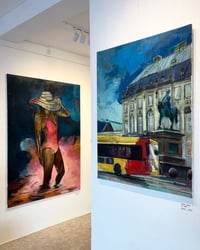 Image 5 of Painting / maleri / "Kbh – Malerdrømme og tankestreger – Kongen, bussen og borgen" / 80x100 cm