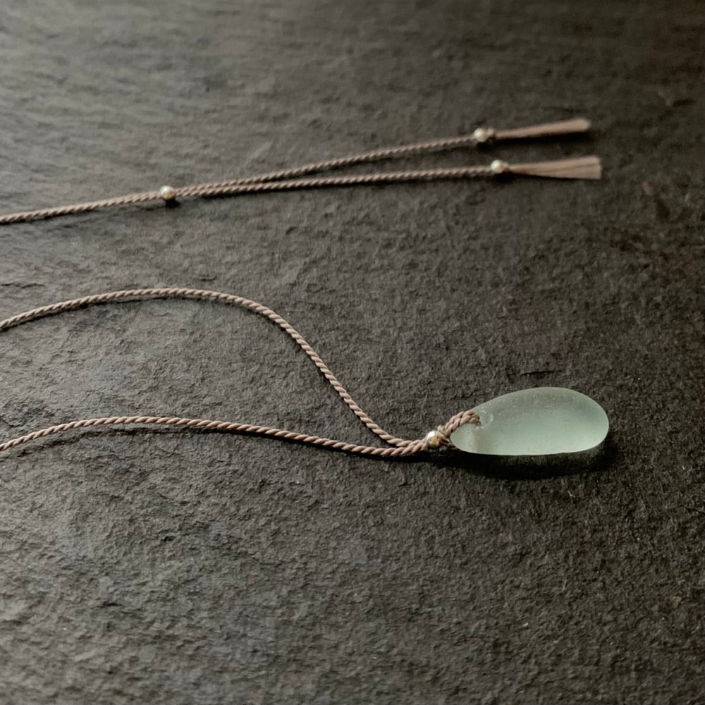 Image of Small pale green sea glass necklace, Southwold