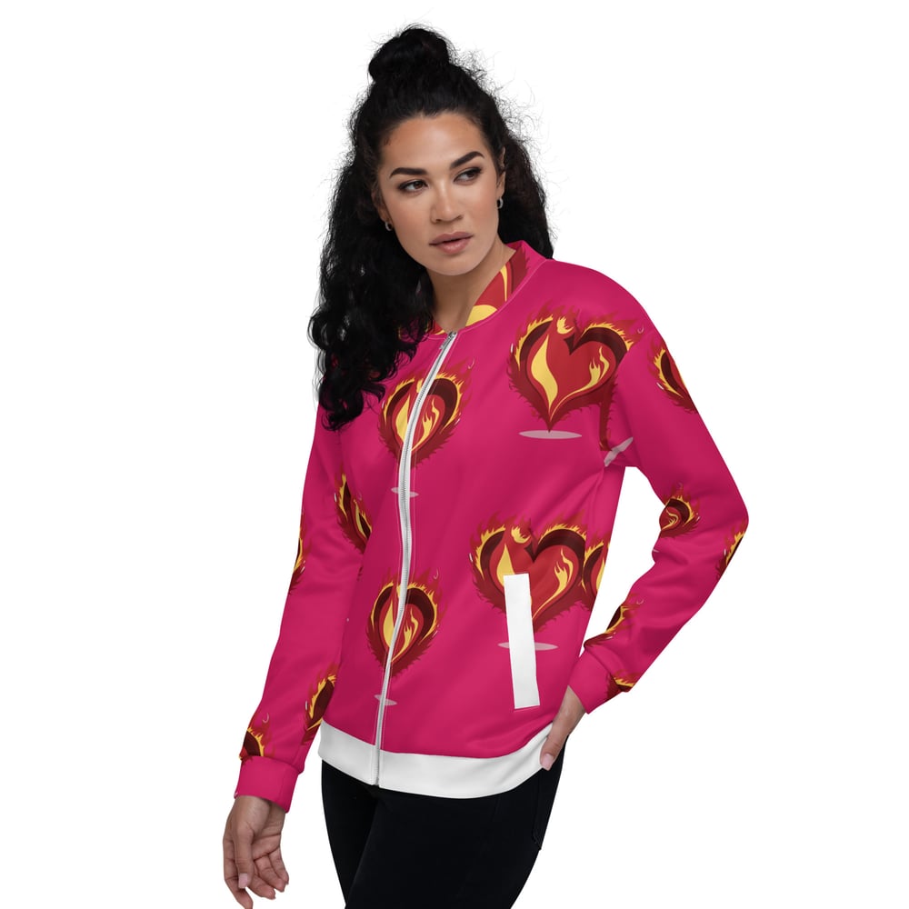 ZEN EXP - “Flaming Hearts” Women’s Bomber Jacket