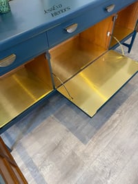Image 8 of Mid century modern Upcycled dark teal Nathan Squares SIDEBOARD - DRINKS CABINET - TV UNIT