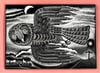OWL IN FLIGHT ENGRAVING