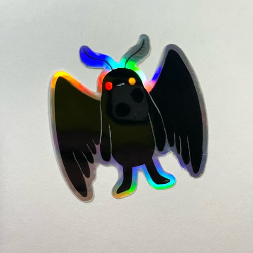 Image of holographic mothman sticker 