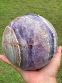 Image 6 of Large Amethyst With Mexican Lace Agate Sphere Statement Piece #449