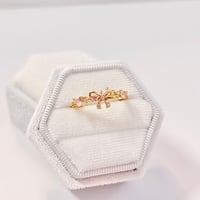 Image 2 of Dainty Pink Bow Ring