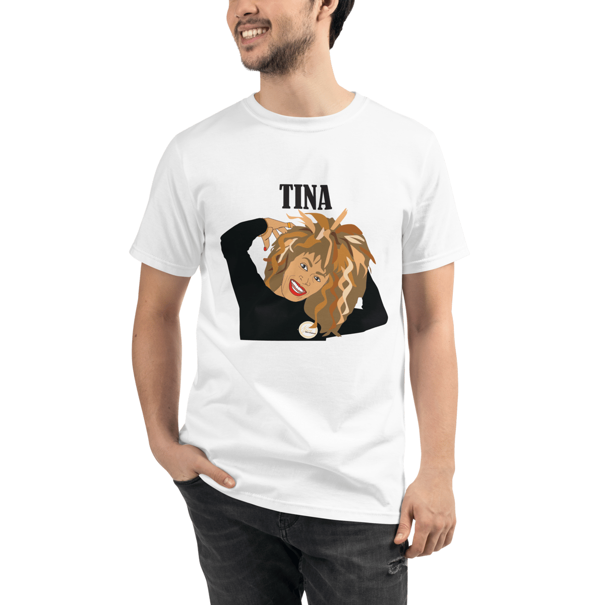 Image of Tina Turner Illustration on Unisex Short Sleeve T-Shirt