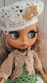 Image 1 of Blythe doll with crochet dress and bolero 