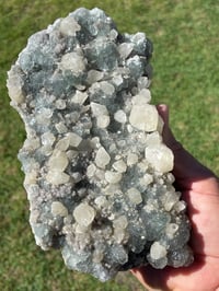 Image 5 of Green Fluorite On Druzy Quartz With UV Dog Tooth Calcite #1965
