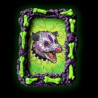 Purple & Green Bone Frame With Opossum Print