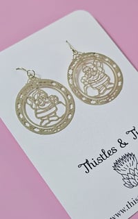 Image 1 of Gold Santa Dangles