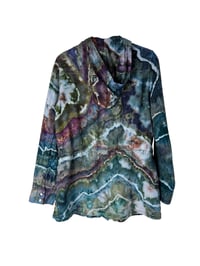 Image 10 of ♻️ UPCYCLED S 100% Linen Hooded Jacket in Deep Geode Ice Dye