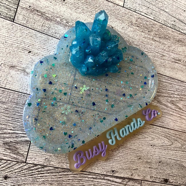 Cloudy Winter Crystals Tray