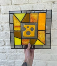 Image 1 of Stained glass funky cheese slice panel