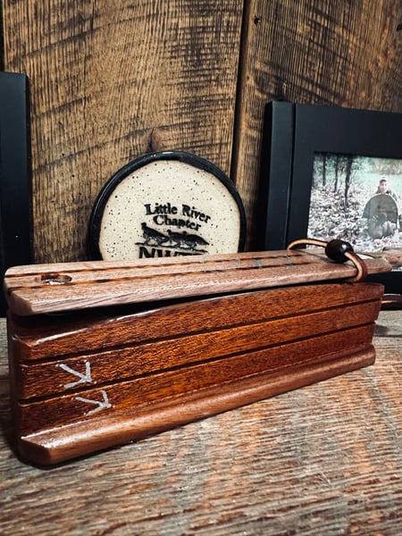 Image of Walnut/Mahogany with snakewood inlayed lid