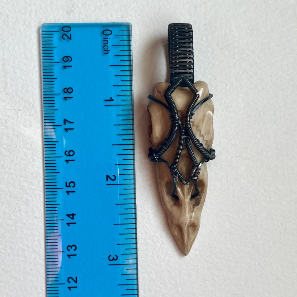 Image of Bone & Coil - Carved Skull Pendant