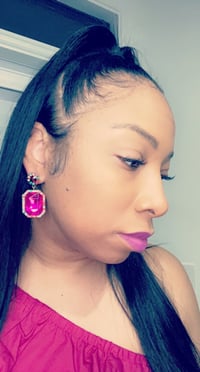 Image 2 of Pink Stone earrings 