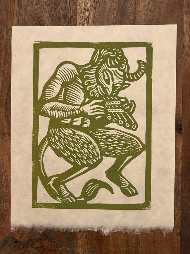 Greek Beasts Block Print Set