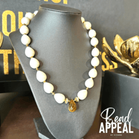Image 3 of Tear Drop Tigers Eye and Pearl Necklace