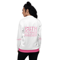 Image 2 of Unisex Bomber Jacket Pink Breast Cancer Awareness