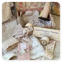 Image 4 of vintage french square boudoir box pretty floral box