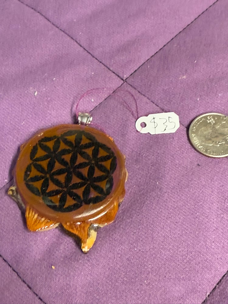 Image of Purple Flower of Life Pinecone Charm | Handmade PNW Resin Jewelry | #99