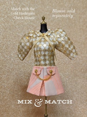 Image of Lounginglinda ~ Peach Damask Miniskirt ~ for Blythe & Cherry 