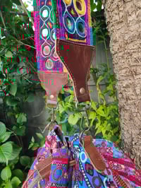 Image 6 of Slouch bag leather pulley in embellished afghan charms