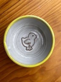 Image 1 of Chick Stamped Ramekins Yellow Rim