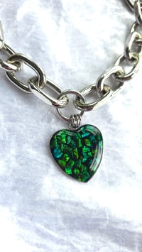 Image 8 of Beetle wing chunky chain necklace