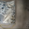LACE ME UP CRYSTAL DENIM SHORT